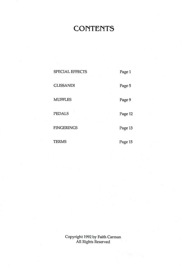 Master Glossary Of Symbols And Special Effects For Harp Carman F.