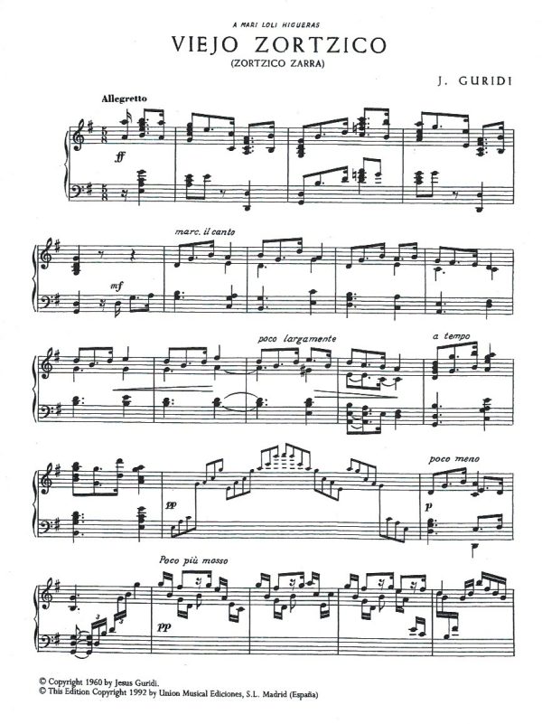 Viejo Zortzico Guridi J.