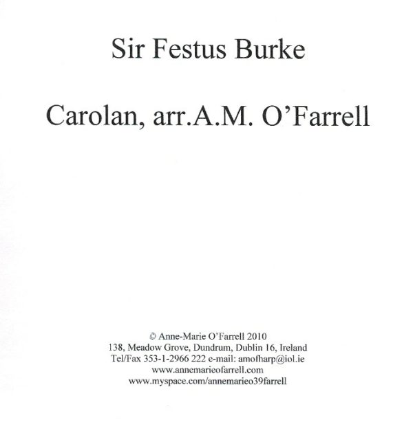 Sir Festus Burke By Carolan (Harp Duet, Harp & Organ) O'Farrell A M.