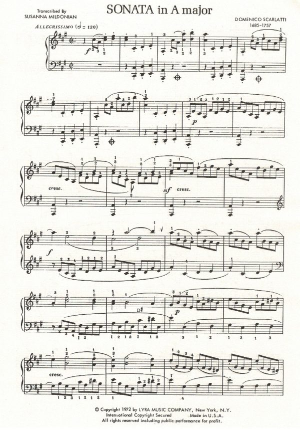 Sonata In A Major Scarlatti D.