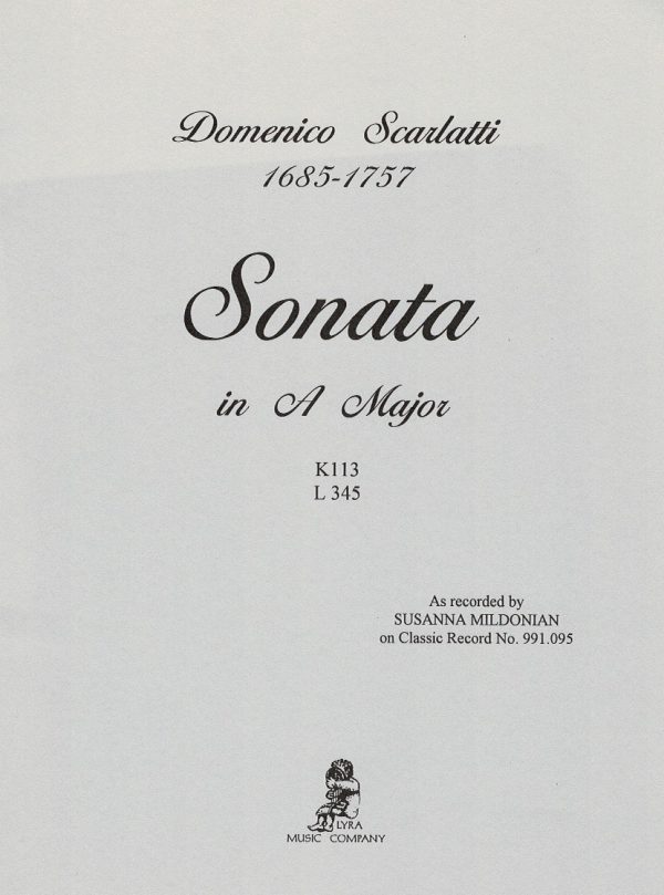 Sonata In A Major Scarlatti D.