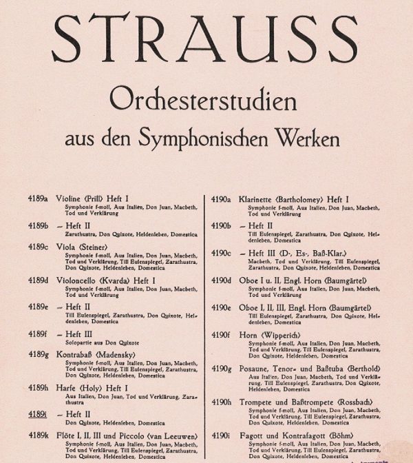 Orchesterstudien Strauss J./ Holy A.