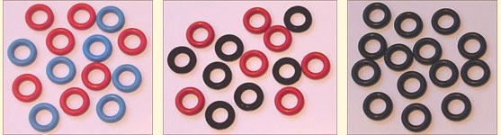 rings-3-sets.jpg Pedal Harp Color Rings (7 Red & 7 Blue)