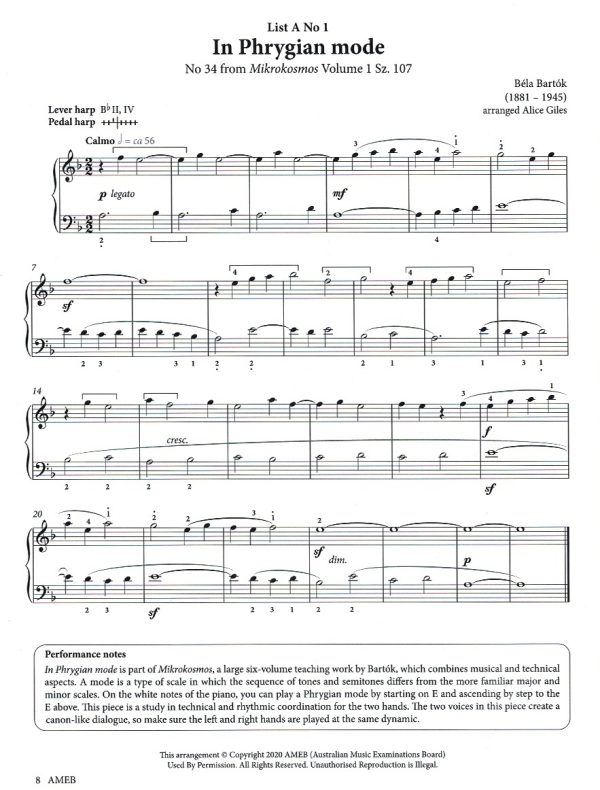 AMEB-Series-1-Grade-2-2 AMEB Harp Series 1 Grade Two