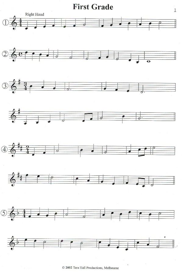 Sight-Reading Examples For Harp First Grade To Eighth Grade Anderson M.