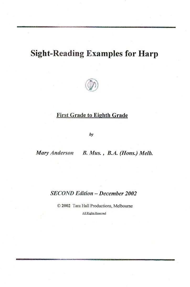 ANDERSON-Sight-Reading-Examples Sight-Reading Examples For Harp First Grade To Eighth Grade Anderson M.