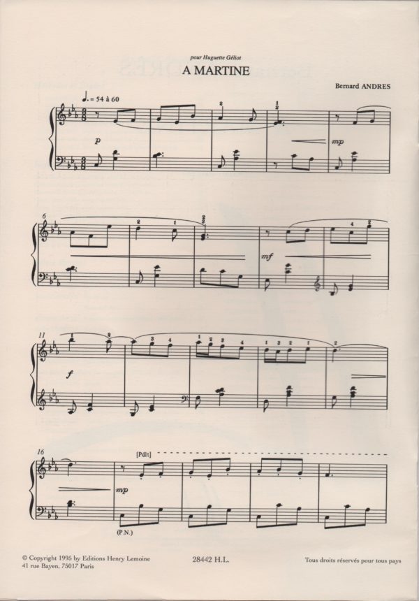 A Martine Pour Harpe Andres B.