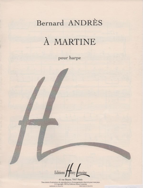 A Martine Pour Harpe Andres B.