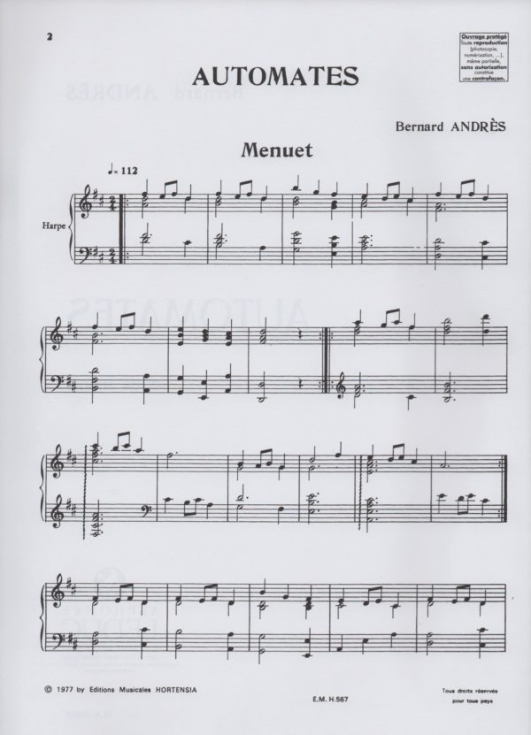 Automates Pour Harpe Andres B.