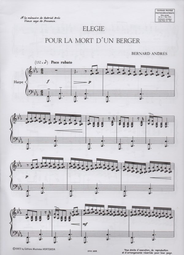 Elegie Pour La Mort D'un Berger Andres B.