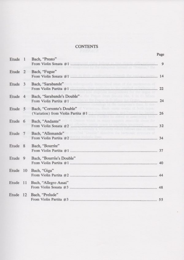 Etudes For Harp Bach J.S.