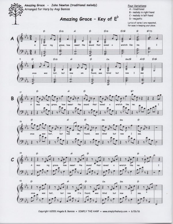 Amazing Grace (Key Of C & Eb) Bemiss A.