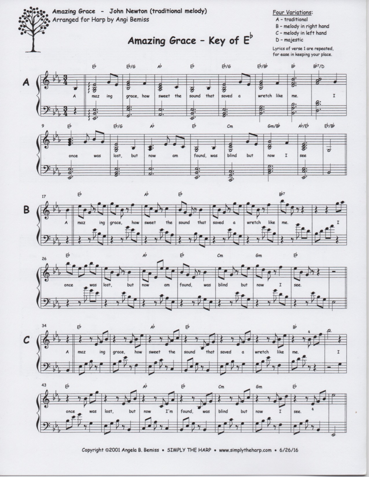 BEMISS-A-Amazing-Grace Amazing Grace (Key Of C & Eb) Bemiss A.