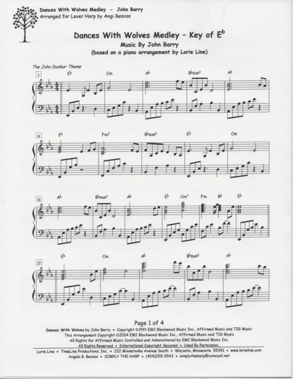 Dances With Wolves Medley (Key Of C & Eb) Bemiss A.