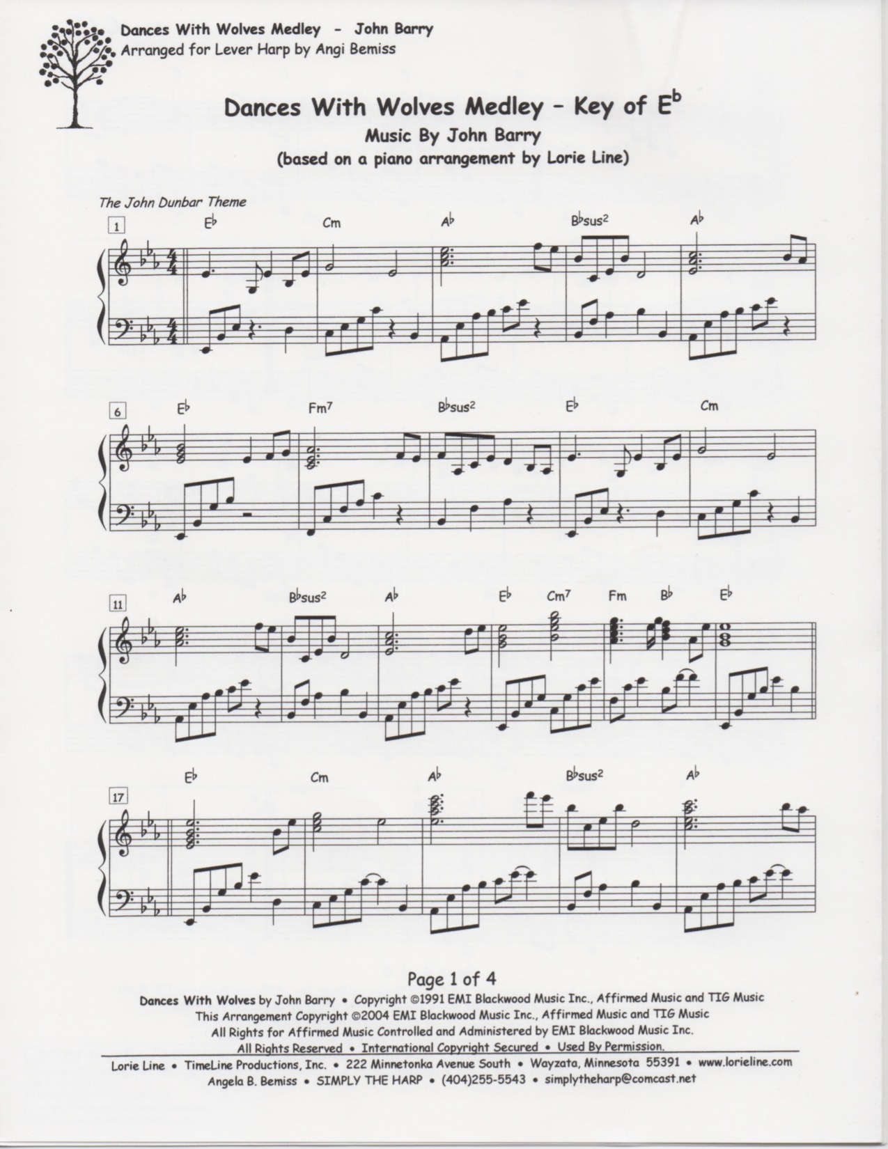 BEMISS-A-Dances-With-Wolves-Medley Dances With Wolves Medley (Key Of C & Eb) Bemiss A.