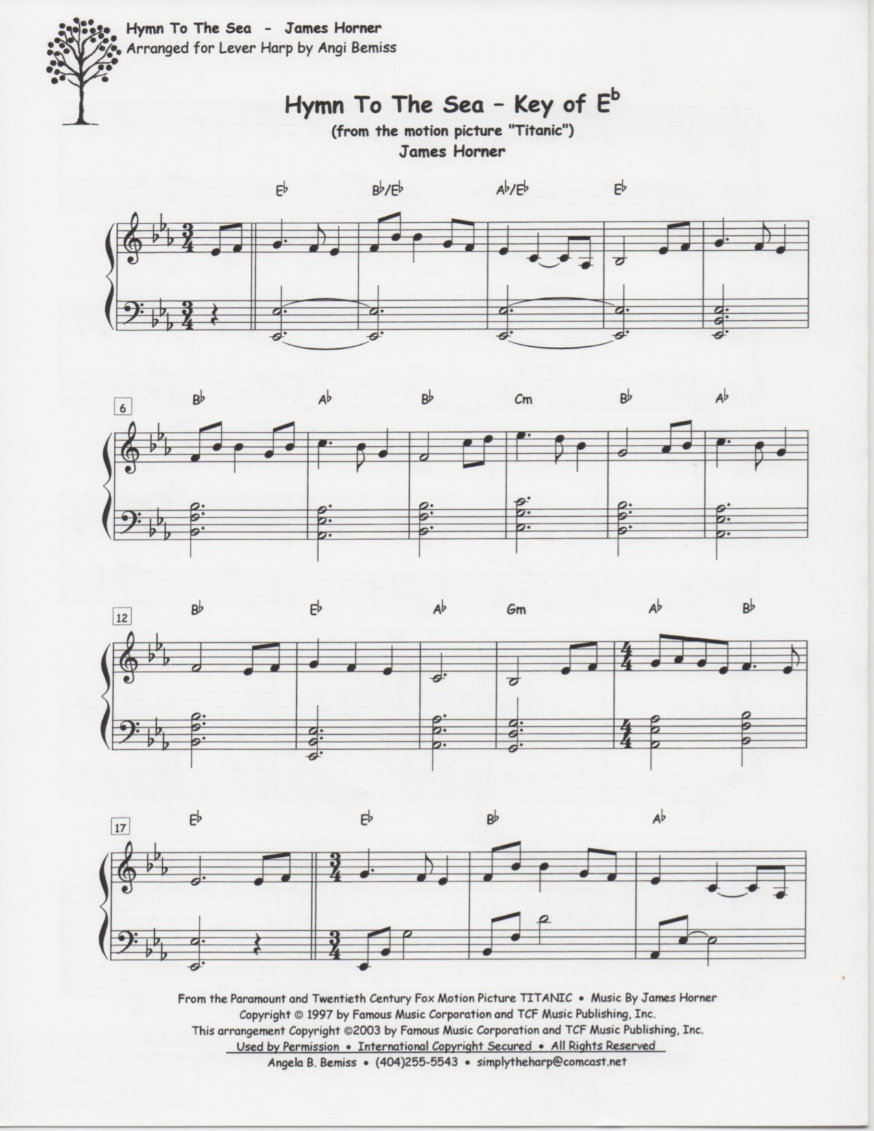 BEMISS-A-Hymn-To-The-Sea Hymn To The Sea (Key Of C & Eb) Bemiss A.