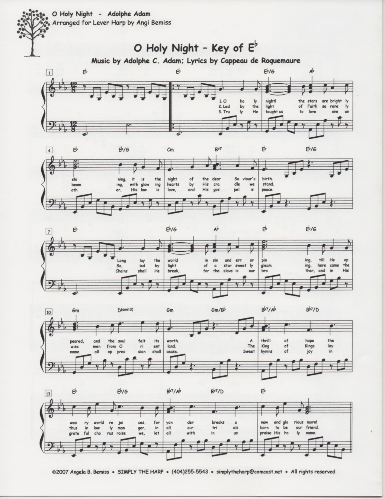 O Holy Night (Key Of C & Eb) Bemiss A.