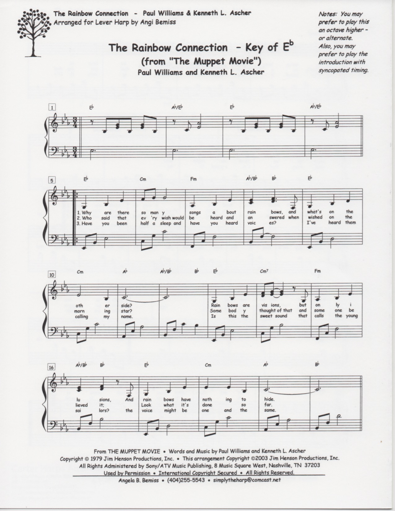 BEMISS-A-The-Rainbow-Connection The Rainbow Connection (Key Of C & Eb) Bemiss A.