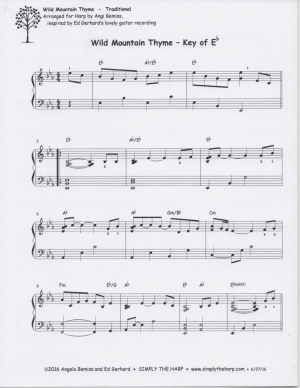 Wild Mountain Thyme (Key Of C & Eb) Bemiss A.