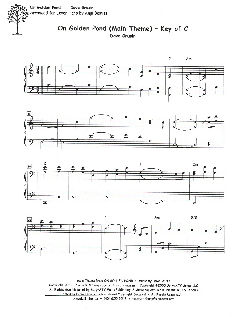BEMISS-On-Golden-Pond On Golden Pond-Main Theme (Key Of C & Eb) Bemiss A.
