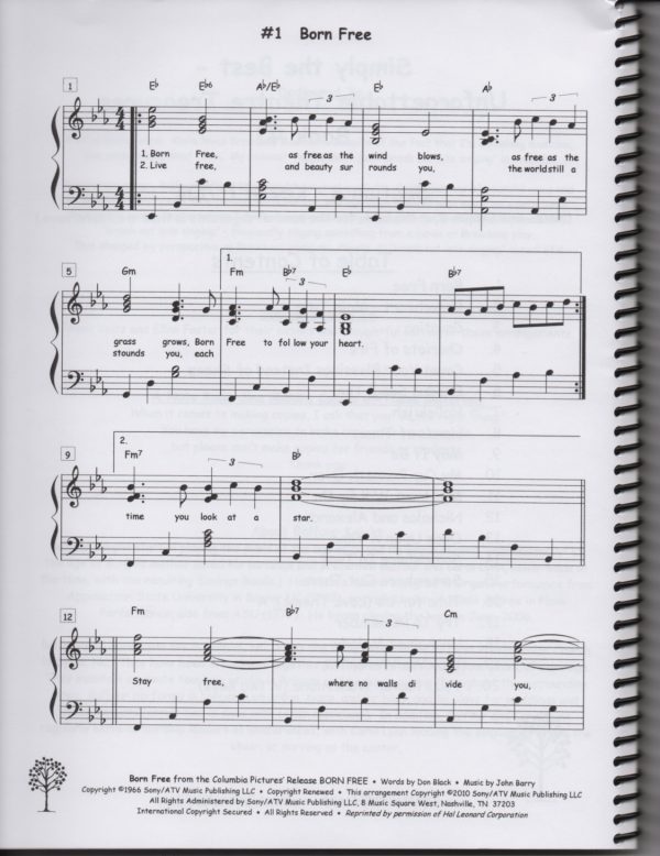 Simply The Best Book #1 Unforgettable Theatre Treasures (Eb Tuning) Bemiss A.