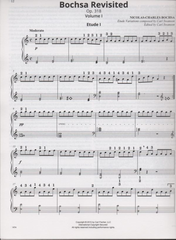 Bochsa Revisted 40 Easy Etudes Op.318 Volume 1 For Lever Harp Bochsa