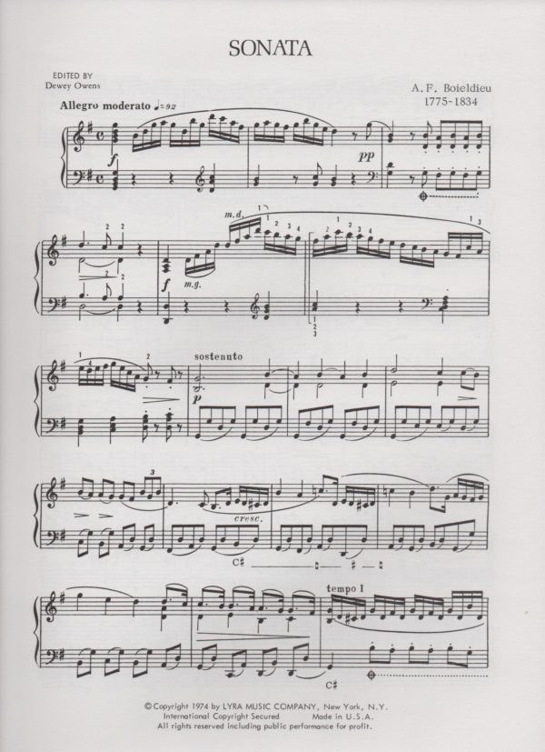 Sonata For Harp Boieldieu A.