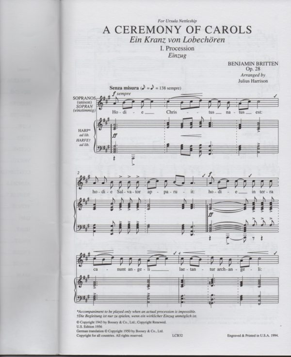 BRITTEN-A-Ceremony-Of-Carols-Score A Ceremony Of Carols (Score) Britten B.