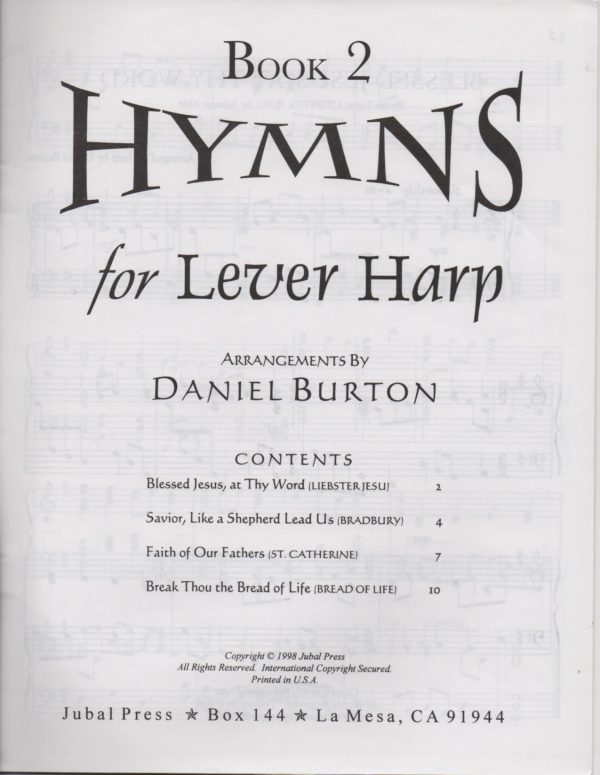 Hymns For Lever Harp Book 2 Burton D.
