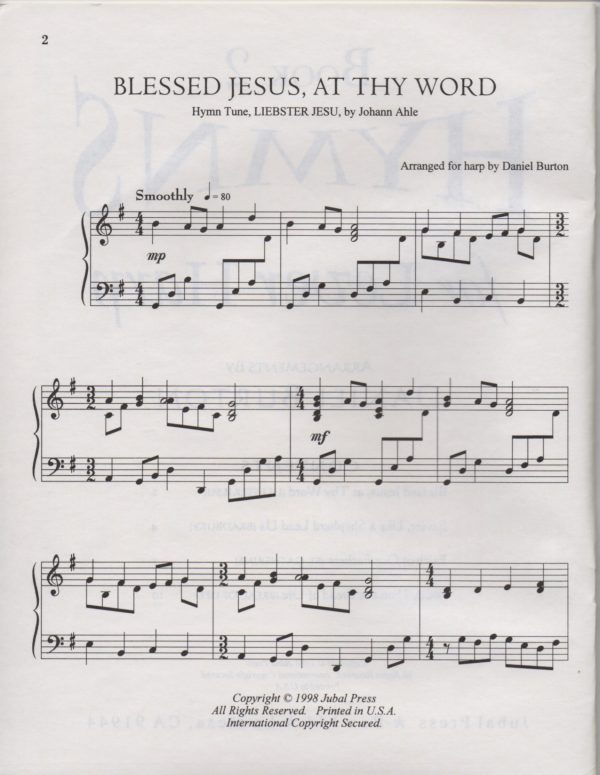 Hymns For Lever Harp Book 2 Burton D.