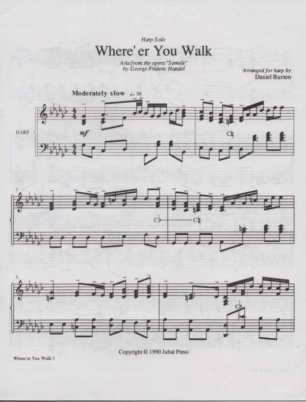 Where'er You Walk Handel G./ Burton D.