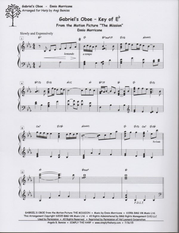 Gabriel's Oboe (Key Of C & Eb) Bemiss A.