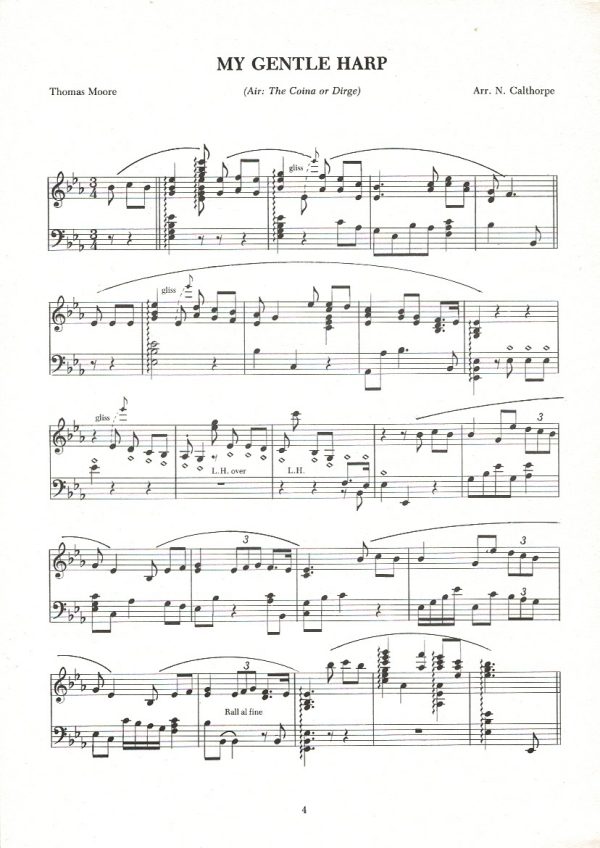 A Tribute To Moore Harp Solo Arrangements from Moore's "Irish Melodies" Calthorpe N.