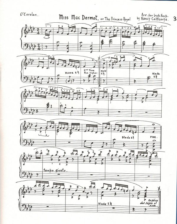 A Tribute To O'Carolan Music For The Irish Harp Calthorpe N.