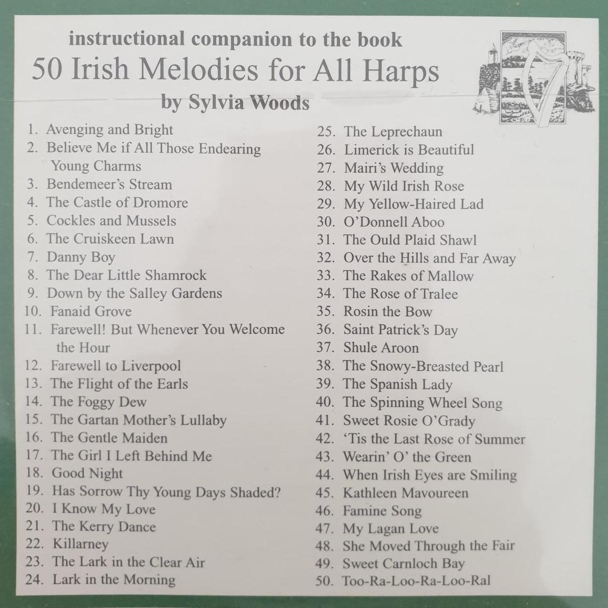 CD-50-IRISH 50 Irish Melodies For All Harps CD Woods S.