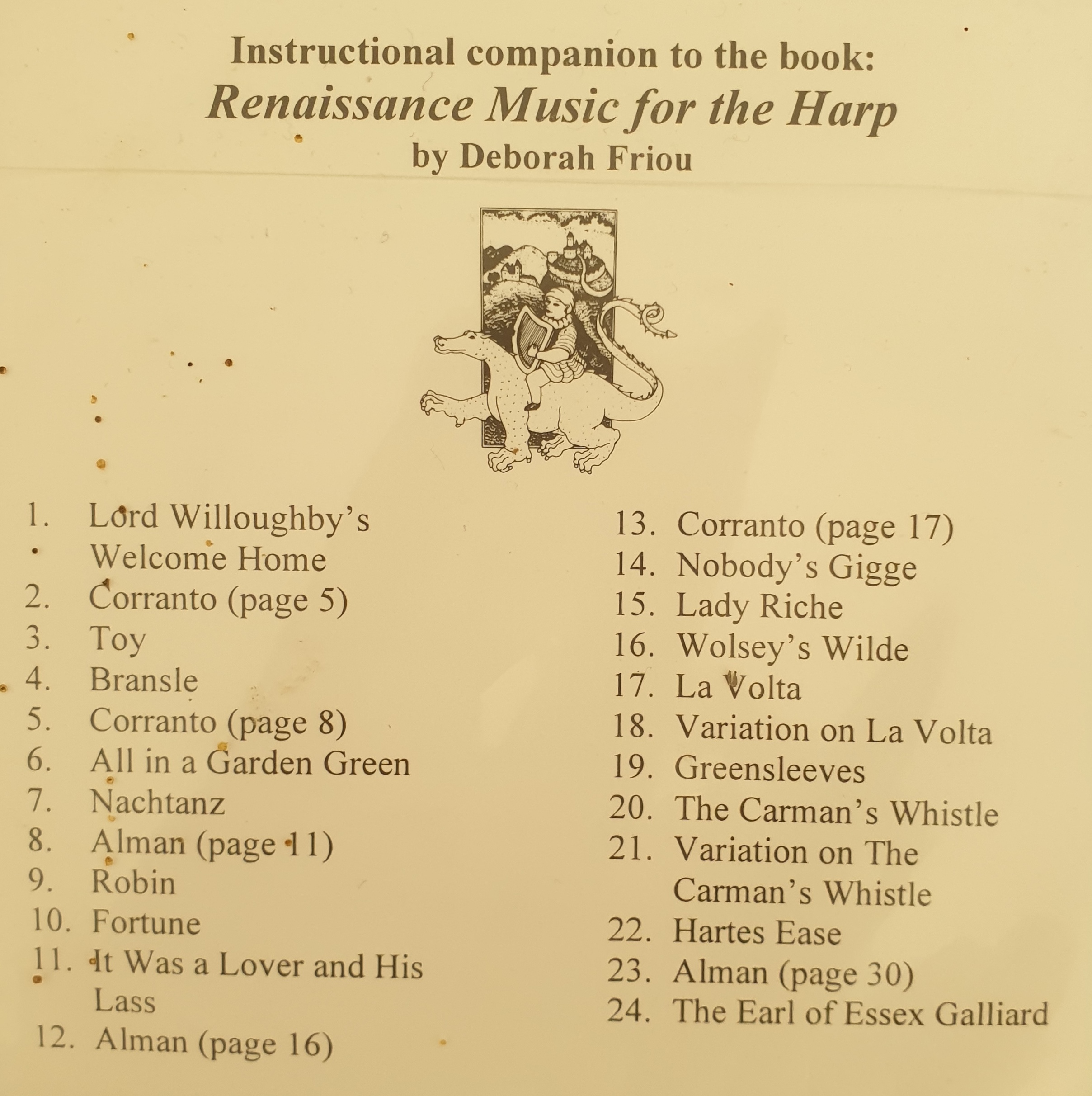 CD-Renaissance Renaissance Music For The Harps CD Friou D.