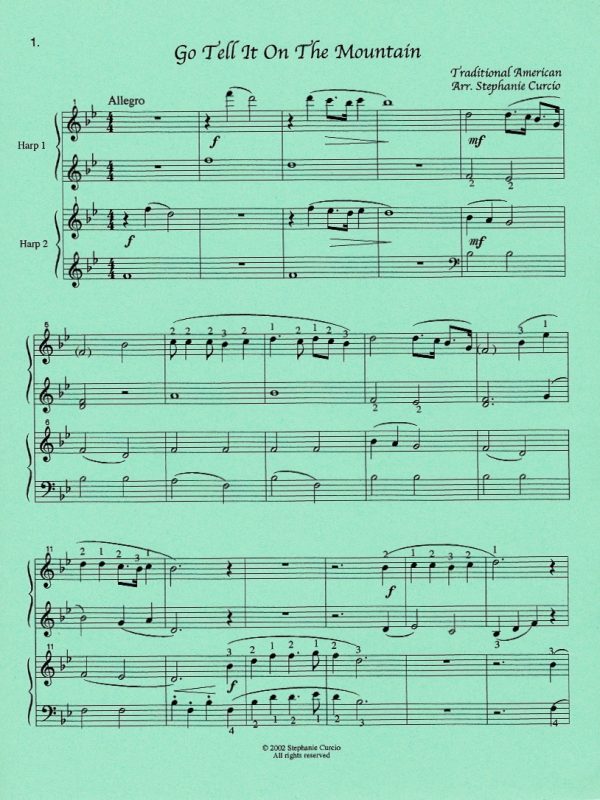 Duet Carols For Joy Go Tell It On The Mountains (Harp Duet) Curcio S.