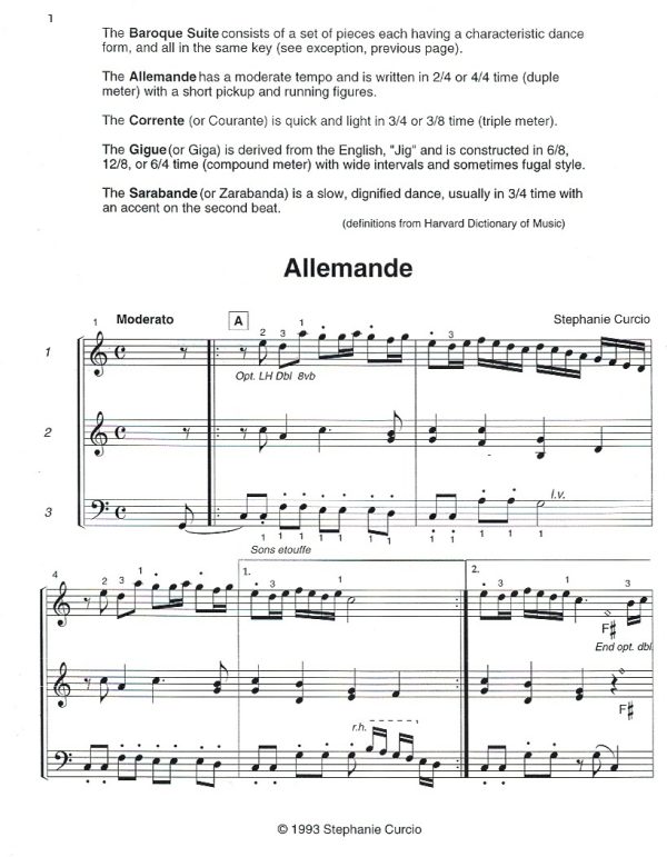 Mini Baroque Suite (Harp Trio) Curcio S.