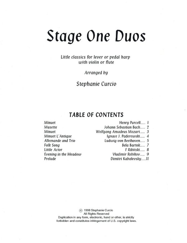 Stage One Duos (Violin Or Flute & Harp) Curcio S.