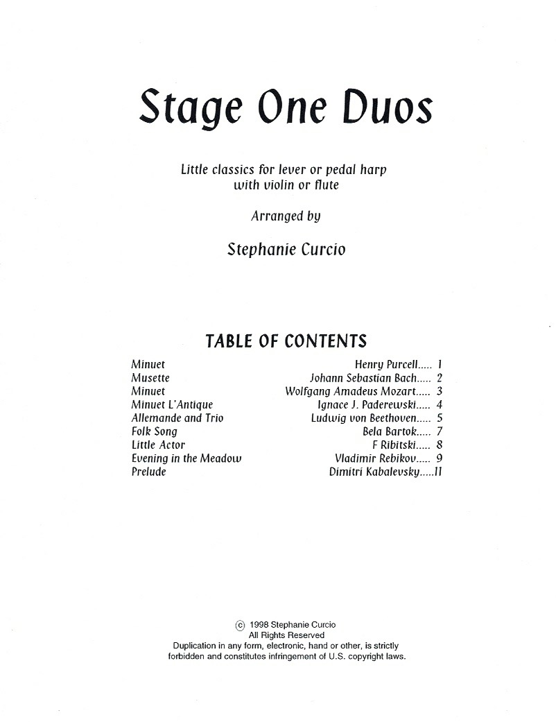 CURCIO-Stage-One-Duos Stage One Duos (Violin Or Flute & Harp) Curcio S.