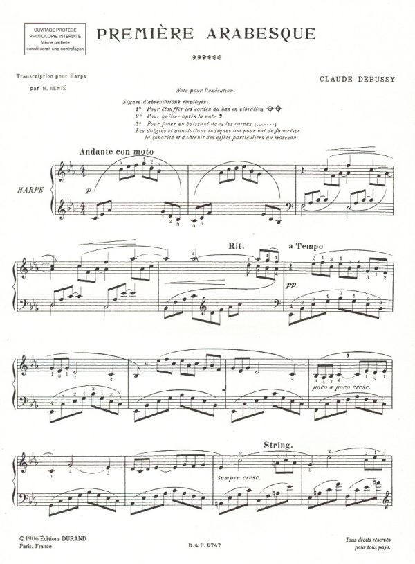 Premiere Arabesque Debussy C.