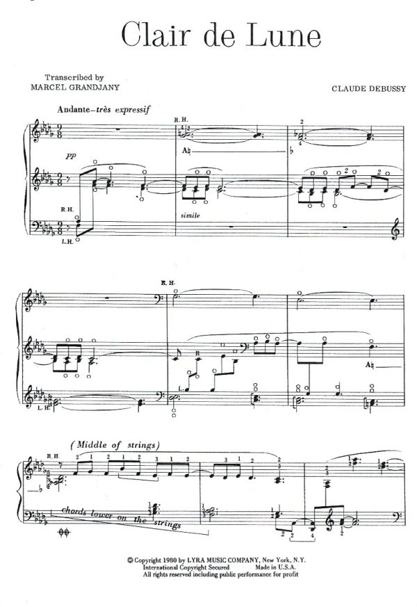 Clair De Lune Debussy C./ Grandjany M.
