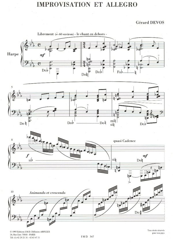 Improvisation Et Allegro Devos G.