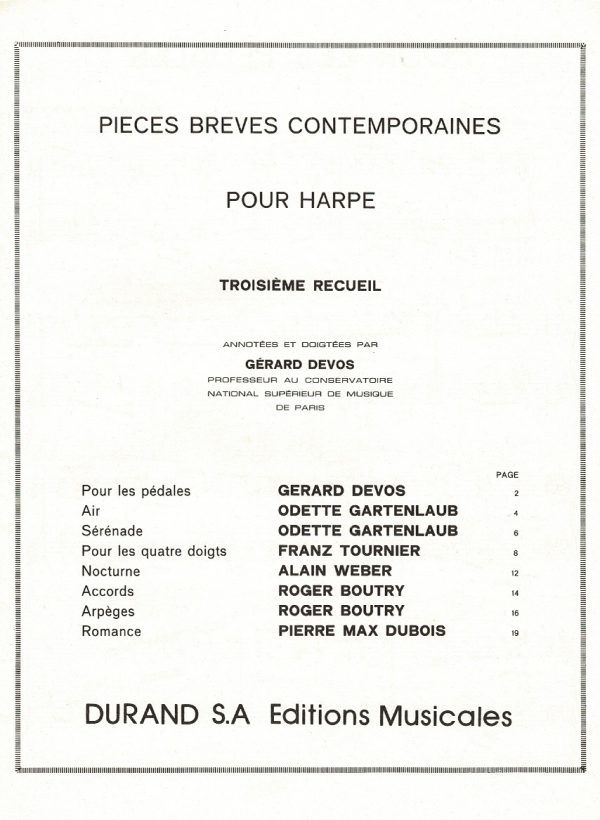 Pieces Breves Contemporaines Troisieme Recueil Devos G.