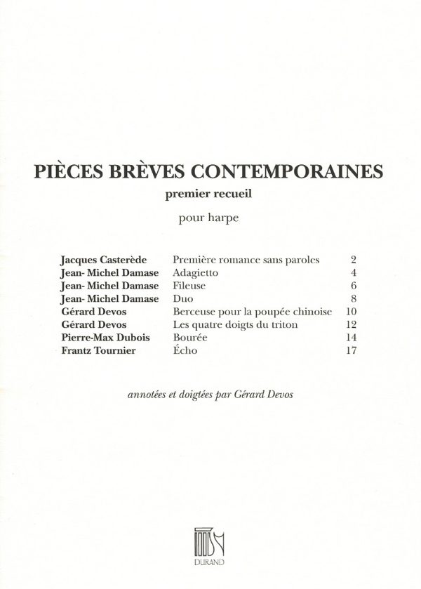 Pieces Breves Contemporaines Premier Recueil Devos G.