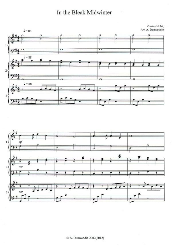 Carols For Lever Harp Ensemble Dunwoodie A.