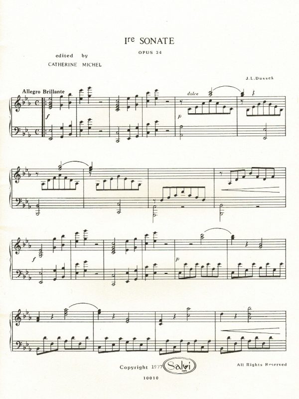 Deux Grandes Sonates Opus 34 Dussek J.L.