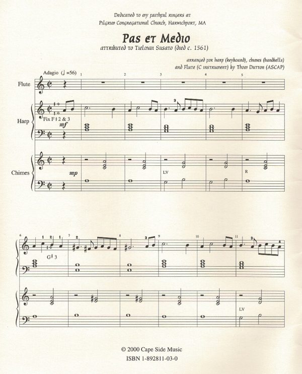 Pas Et Medio (Flute, Chimes & Harp) Susato T./Dutton T.