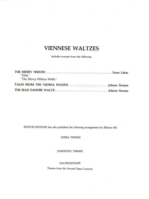 Viennese Waltzes Fell E.