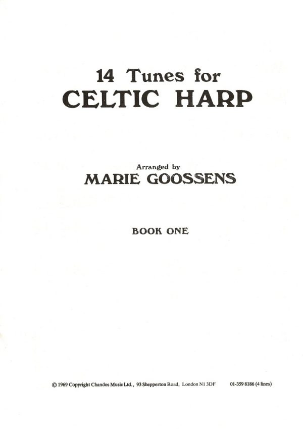 14 Tunes For Celtic Harp Book One Goossens M.